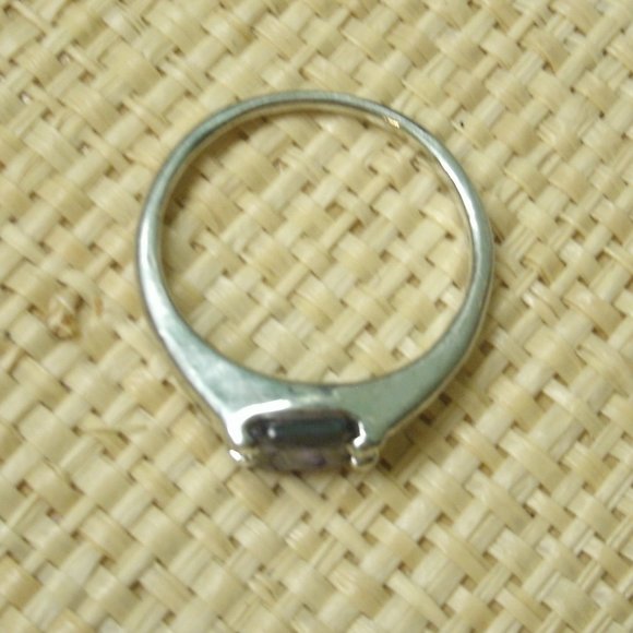 Sterling Silver Plated CZ Ring faceted dark purple - Picture 8 of 8